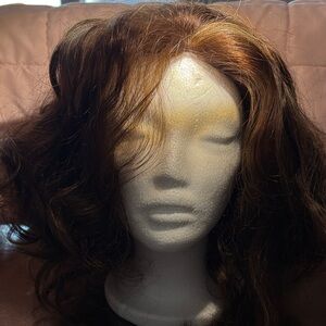 Luxurious Brown Wavy Hair Wig